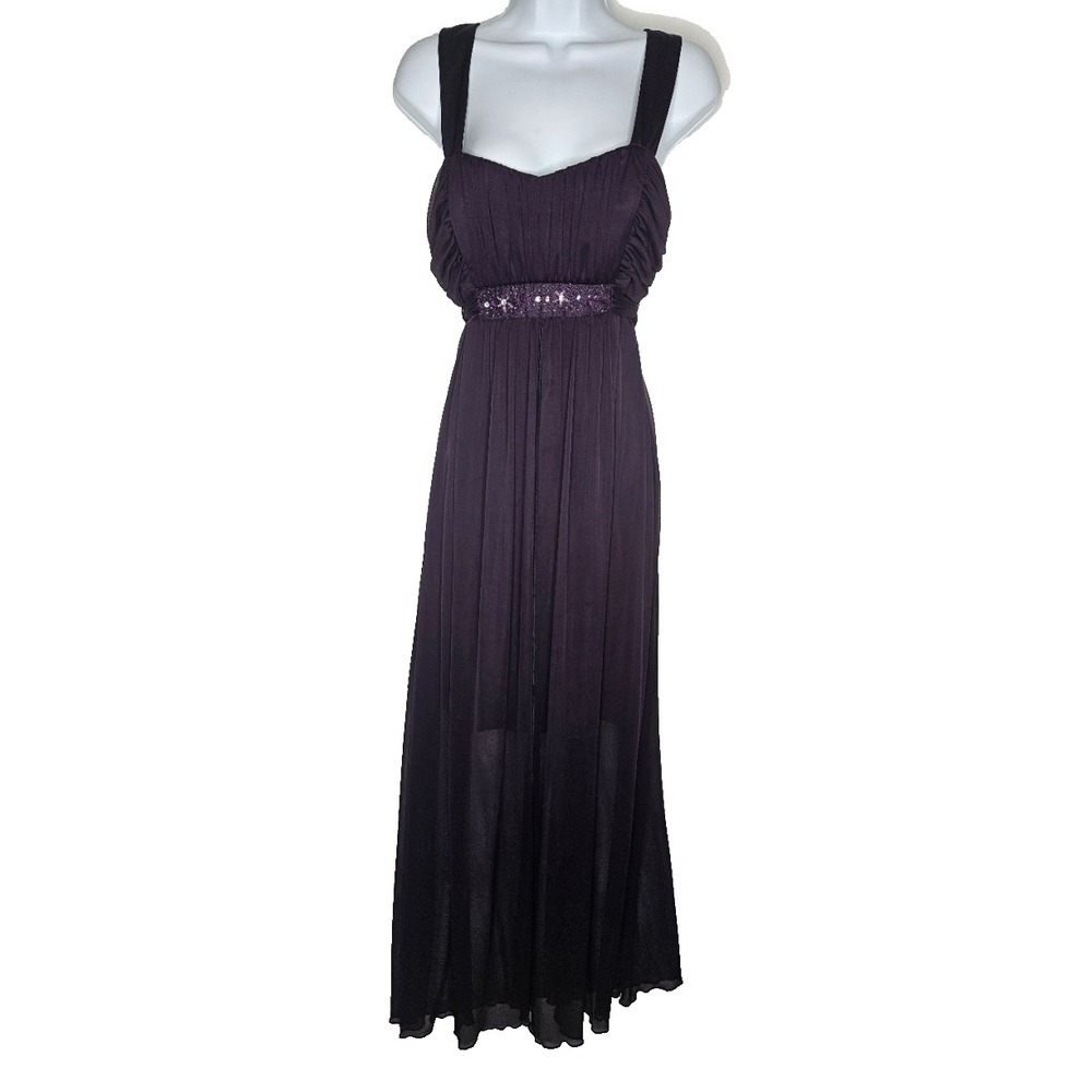 Connected Apparel Purple Maxi Dress 10 Beaded Whimsigoth Romantic Elegant